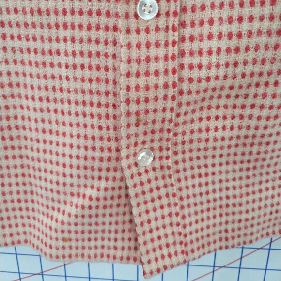 Pendleton Vintage 60s Wool Red Gingham heritage style Short Sleeve Blouse Top - Picture 6 of 12